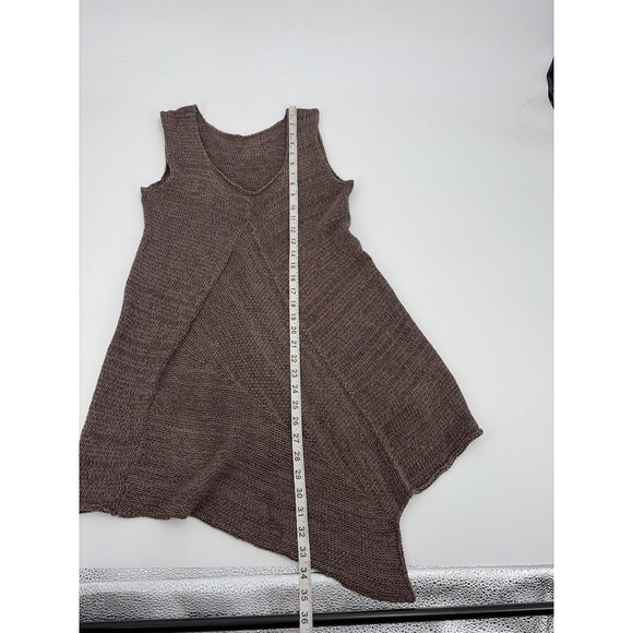 Skif Skifo Womens Asymmetric Knit Sleeveless Tunic Brown Lagenlook Chunky Cozy - Picture 6 of 6